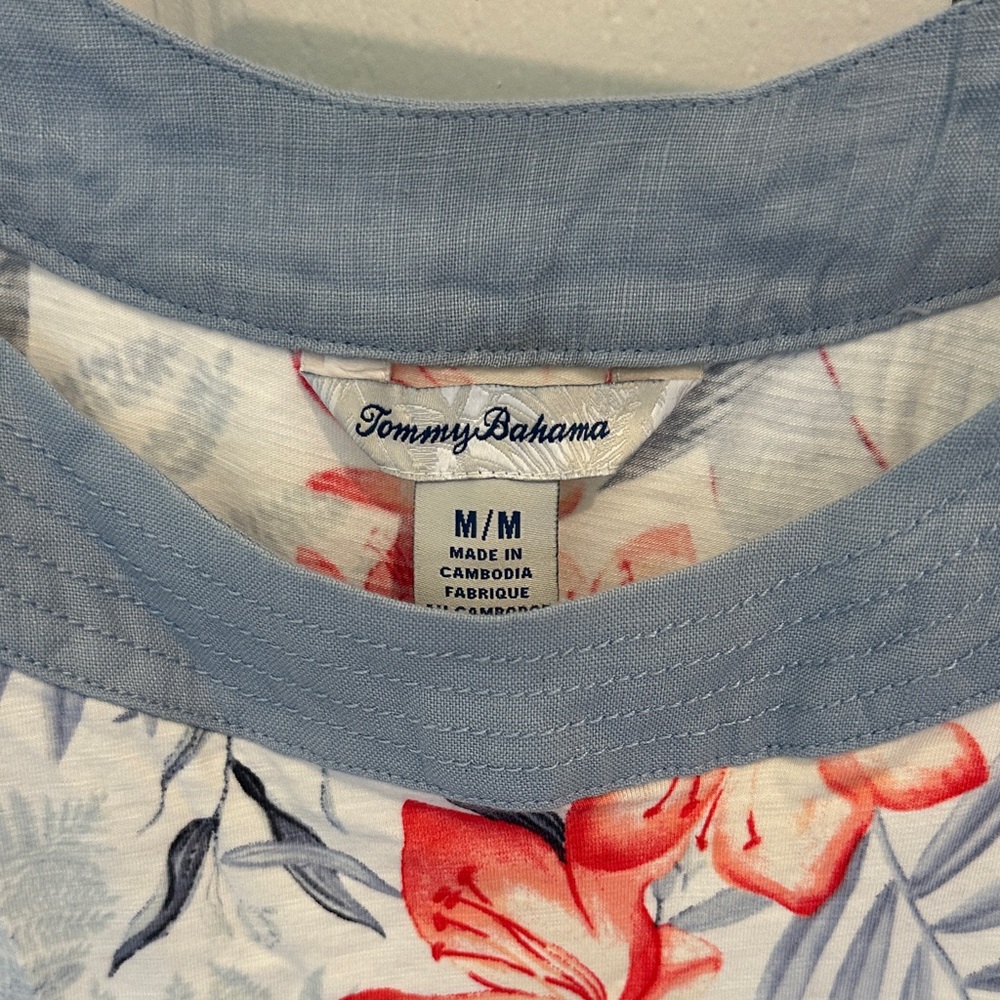 Tommy Bahama Blue and Red Floral Top - Picture 2 of 3